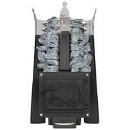 Дровяная банная печь Добросталь Августа Стоун со стандартной топочной дверцей