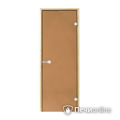 Дверь для бани Harvia Стеклянная дверь для сауны 7/19 коробка сосна бронза  D71901М в Челябинске